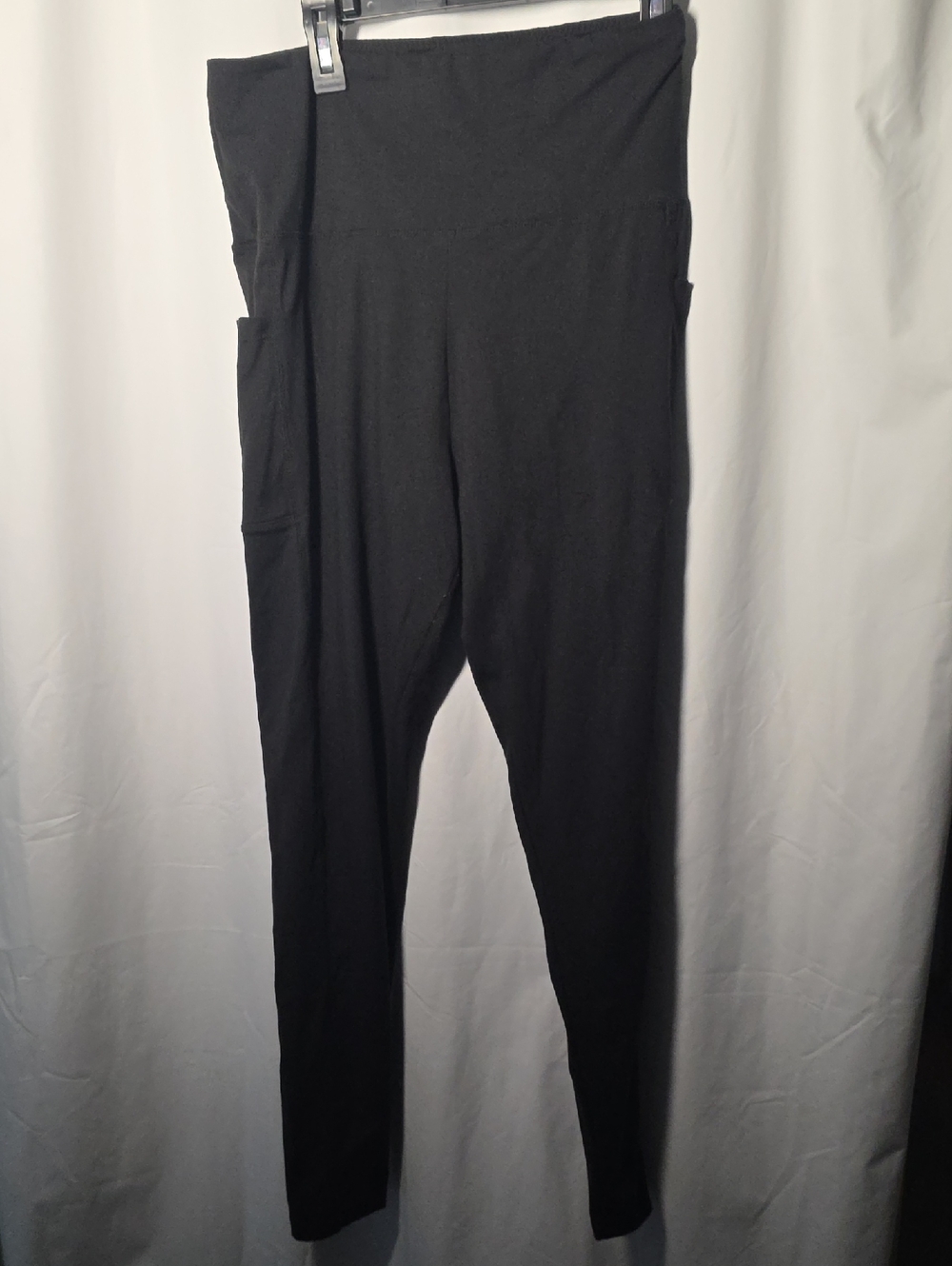 3pk High-Waist Black Stretch Leggings with Side Pockets
